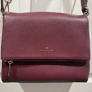 Kate Spade Leila medium pebbled leather in burgundy
